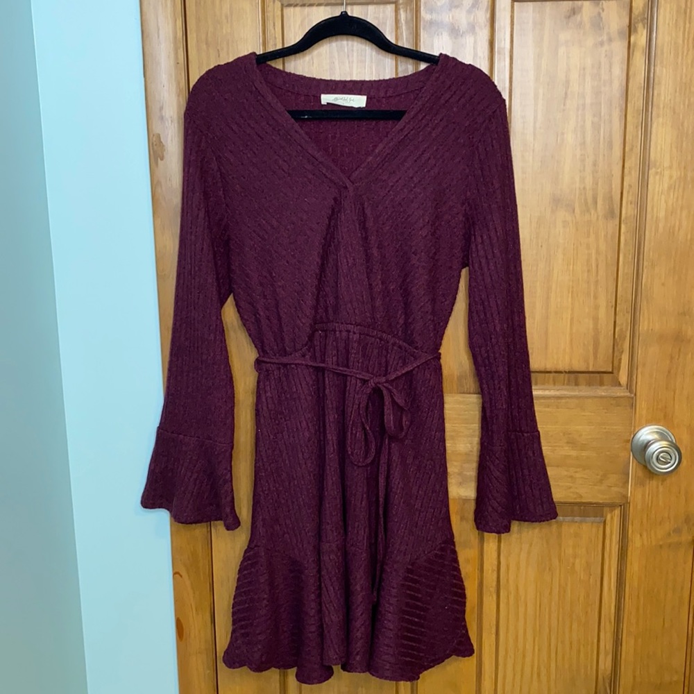 Altar’d State dark purple fit & flare dress